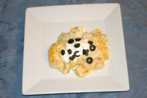 Gluten free Layered Cream Cheese Enchiladas ready to eat