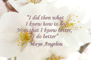 Maya Angelou Quote:" I did then what I knew how to do. Now that I know better, I do better."