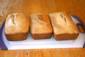 Flavorful Gluten Free Banana Bread- Dump loaves of gluten free banana bread from loaf pans