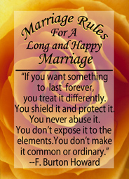 Marriage Rules for a long and happy marriage