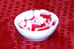 Mom's Best Potato Salad- Chop radishes