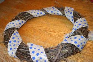 Wrap ribbon around wreath