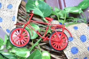 Wire the bicycle to your wreath