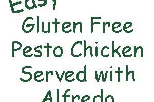 Easy Gluten Free Pesto Chicken served with Alfredo