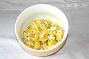 Gluten Free Mexican Ramen- chips and eggs in bowl.