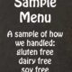 Sample LDS Trek Menu and Gluten Free Substitutions