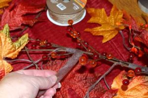 How to make a fall garland- wrapping with floral tape