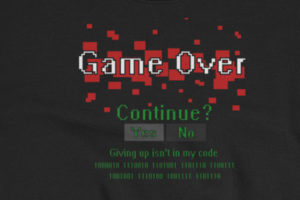 Close up of Game Over with Binary code kayleeray.com