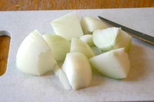 Chopped onion for inside the turkey