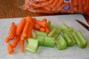Carrots and celery for stuffing the turkey