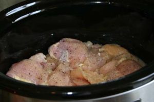 Easy Crockpot Naked Chicken Dinner- salt and pepper