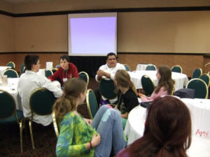 Chef Aaron- Legend of the Gluten Free Community- teaching kids at a celiac conference about being gluten free