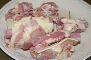 Grilled Chicken Cordon Bleu- Gluten Free secure with toothpicks