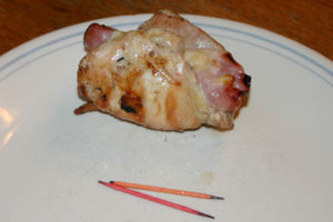 Grilled Chicken Cordon Bleu- Gluten Free- remove the toothpicks before eating.