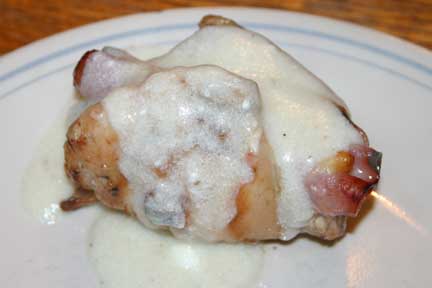 Grilled Chicken Cordon Bleu- gluten free- covered with sauce