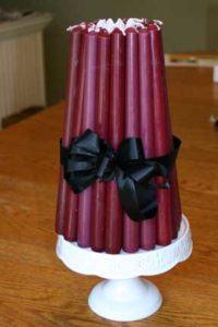Black bow adds a touch of festivity for your 50 candles