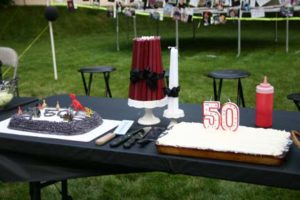 50th birthday celebration- the cakes and the candles.