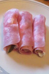 Gluten Free Cream Cheese ham rolls great for lunch or a snack
