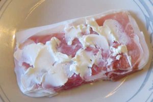 Cream Cheese on prosciutto