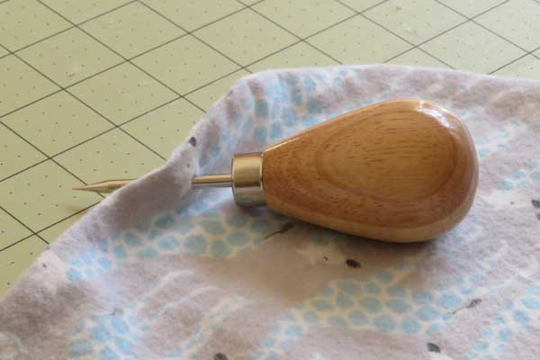 Curly Edging- crochet- punching holes with an awl