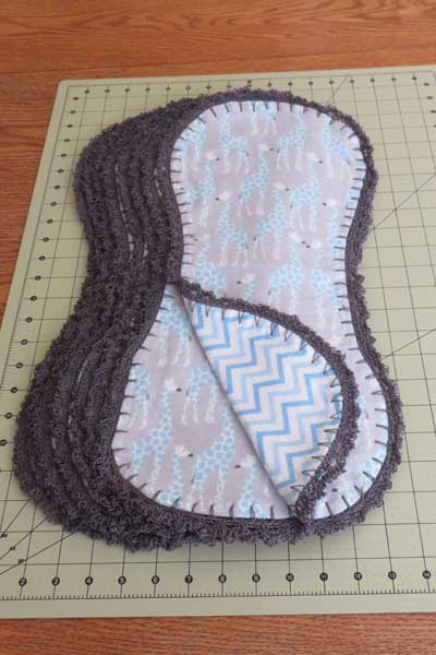 Curly edging- crochet for burp cloths