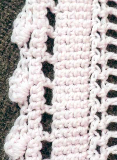 Pretty 'N' Pink Peek-A-Boo with a peek-a boo edging and a little bit of a wave. Free crochet pattern