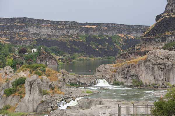 Shoshone Falls is formed by the Snake River in Idaho