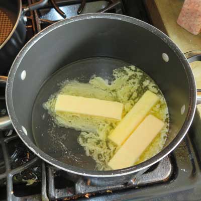 Cream Puffs for a Crowd- melt butter 