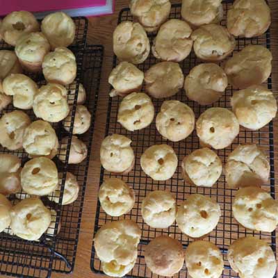 Cream Puffs for a crowd! This recipe makes 72 cream puffs.