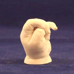 Baby hand mold, another angle.