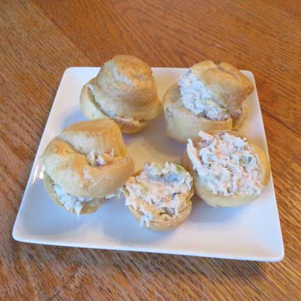 Gluten free cream puffs with chicken salad