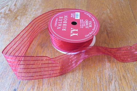 Christmas Lantern Wreath- wired ribbon